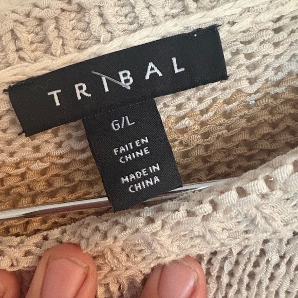 Tribal Short sleeve Crew Neck Sweater in Dune. Women’s large. NWT - Picture 3 of 8